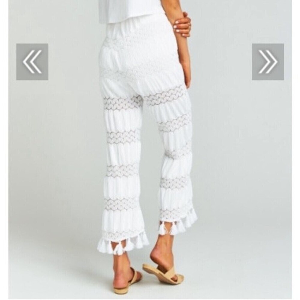 NWT Show Me Your MuMu Tassel Baby Bells Pants in Mademoiselle Lace White - Picture 8 of 9